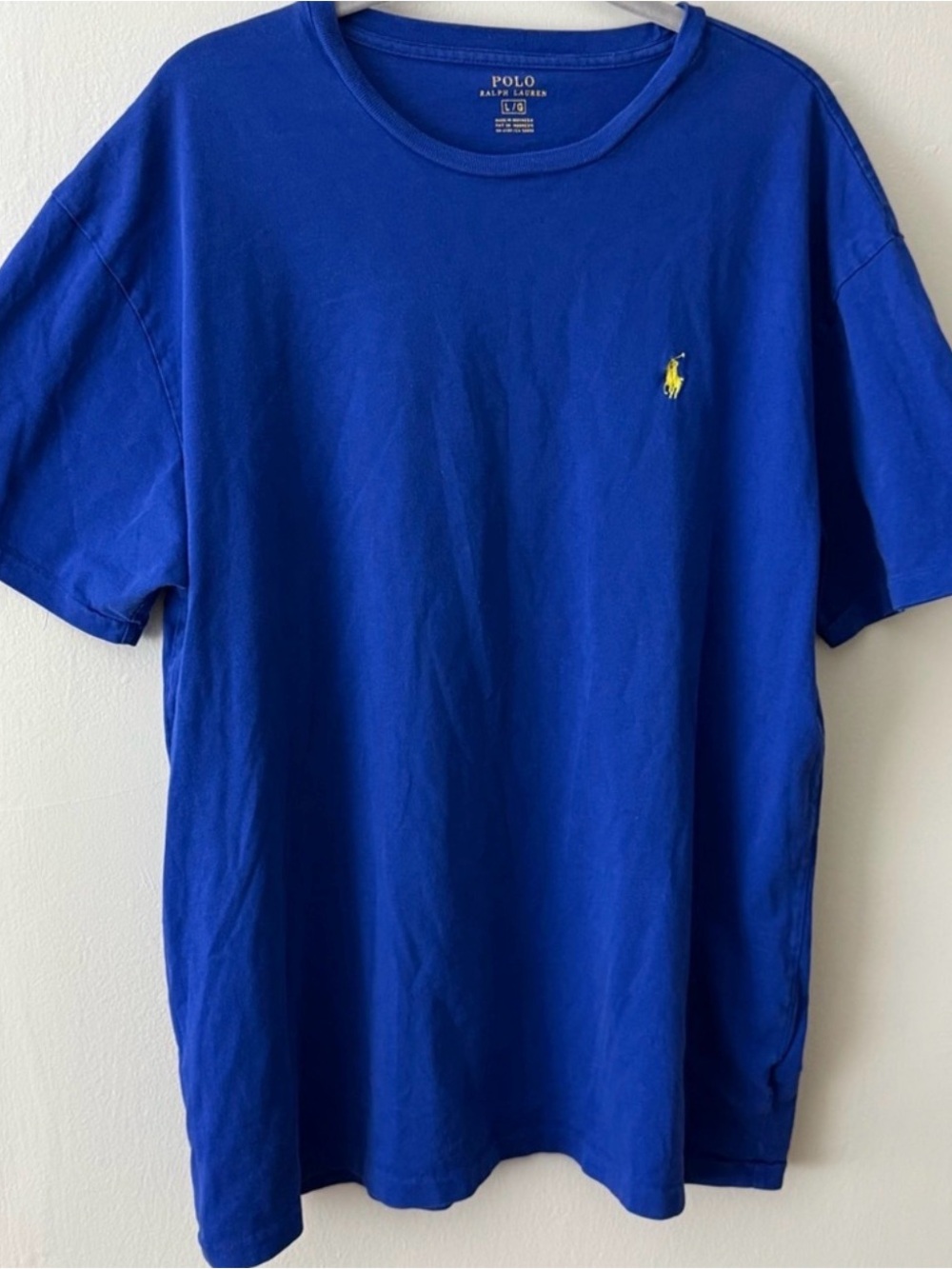 Polo Ralph Lauren Royal Blue Crewneck Tee | Oversized Unisex | Women’s / Men’s L - Picture 2 of 4
